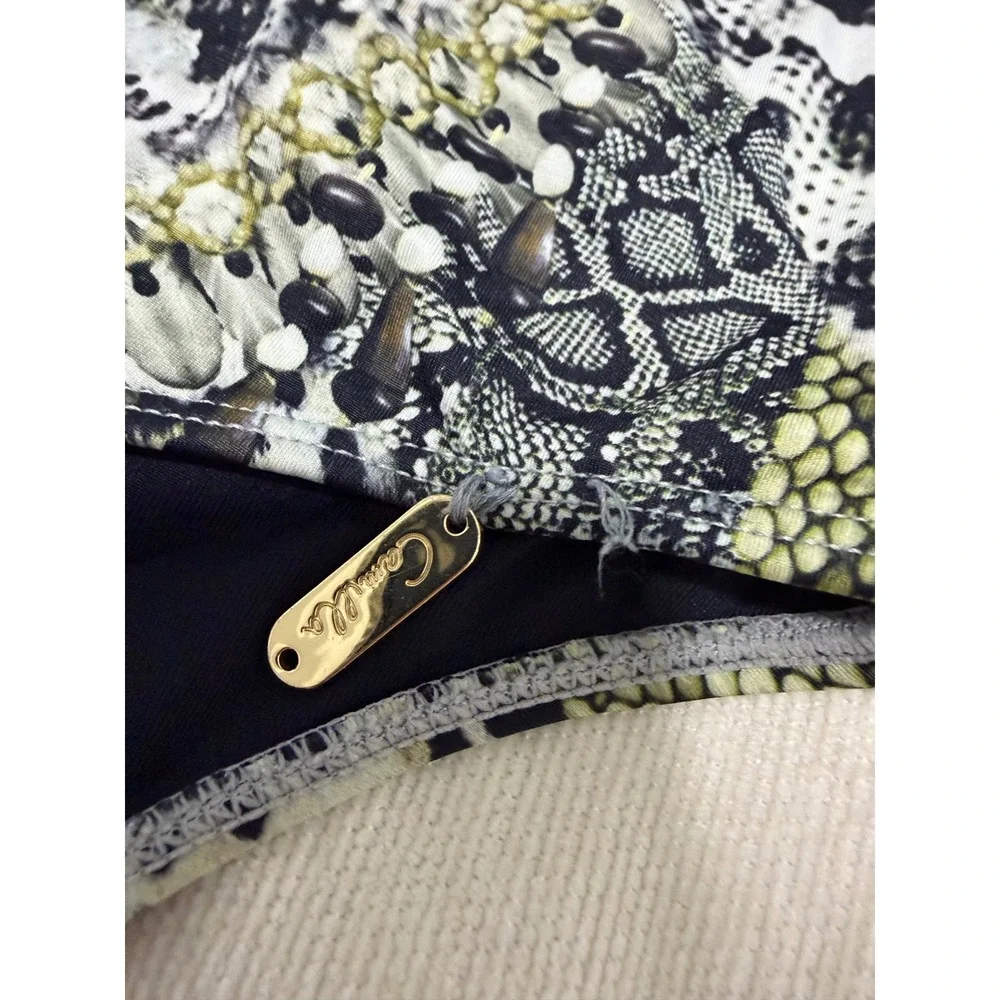 Camilla Moulded Plunge Animal Print Crystal One-Piece Swimsuit US‎ 6